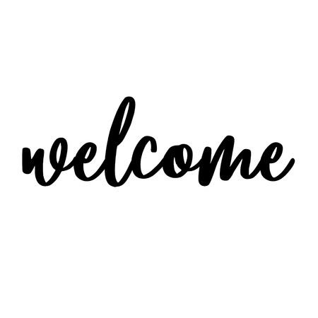 Lettering hello welcome wrote by brush. Hello welcome calligraphy. - Vectorのイラスト素材