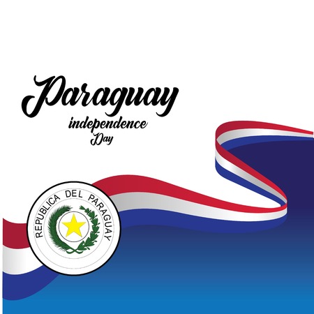 Vector illustration of a background for Paraguay Happy Independence day. - Vectorのイラスト素材