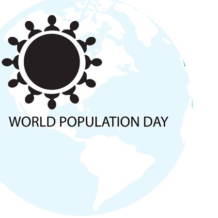 Vector illustration,banner or poster of world population day.のイラスト素材