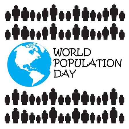 Vector illustration,banner or poster of world population day.のイラスト素材