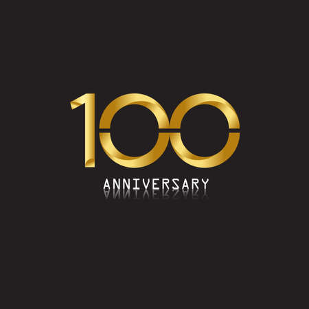 10 years anniversary celebration logotype. 10th anniversary logo with confetti golden colored isolated on black background, vector design for greeting card and invitation cardのイラスト素材