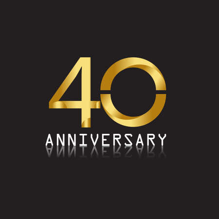 10 years anniversary celebration logotype. 10th anniversary logo with confetti golden colored isolated on black background, vector design for greeting card and invitation cardのイラスト素材