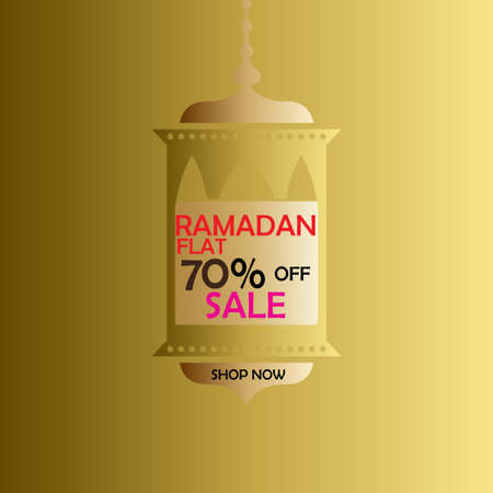 70 % RAMADAN KAREEM SUPER SALE TEMPLATE DESIGN VECTOR ILLUSTRATIONのイラスト素材