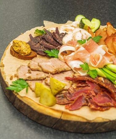 Delicacies from different types of meat