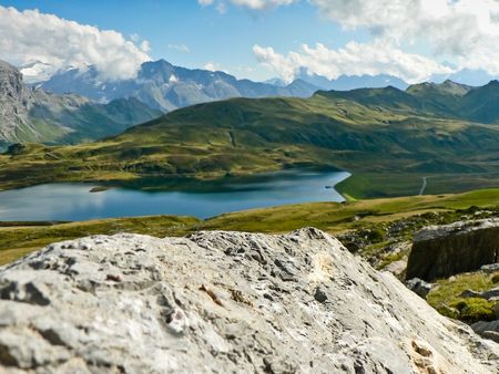 Highland and lake (Tannensee lake, Switzerland)