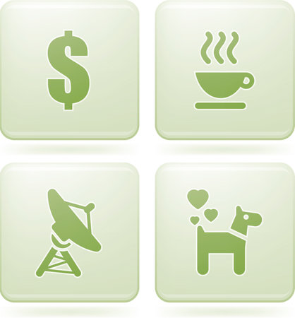Olivine Square 2D Iconsのイラスト素材