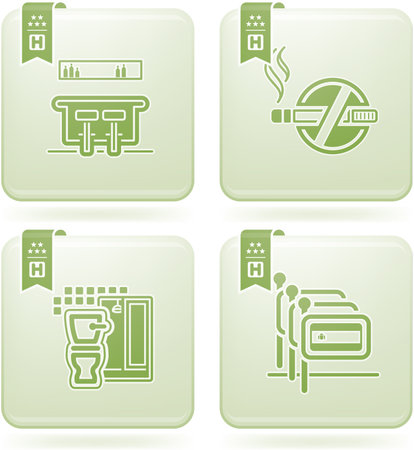 Olivine 2D Squared Icons Set: Hotelのイラスト素材