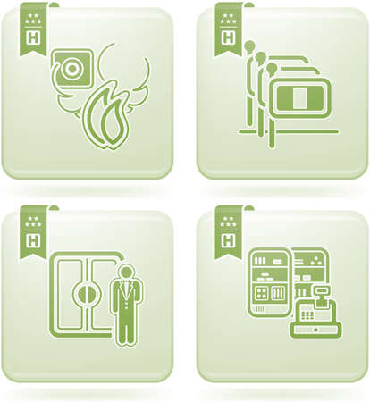Olivine 2D Squared Icons Set: Hotelのイラスト素材