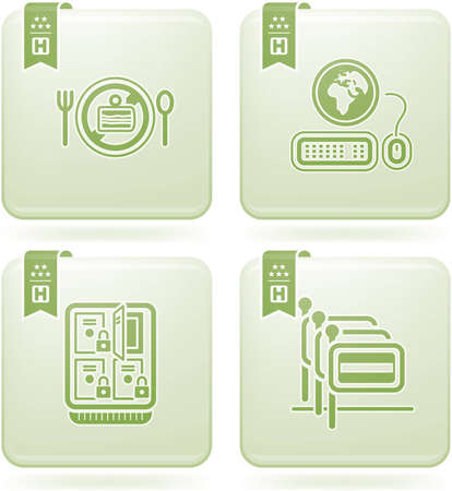 Olivine 2D Squared Icons Set: Hotelのイラスト素材