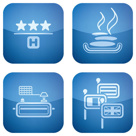 Cobalt 2D Squared Icons Set: Hotelのイラスト素材