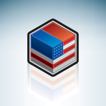 Flag of  United States of America (North America)のイラスト素材