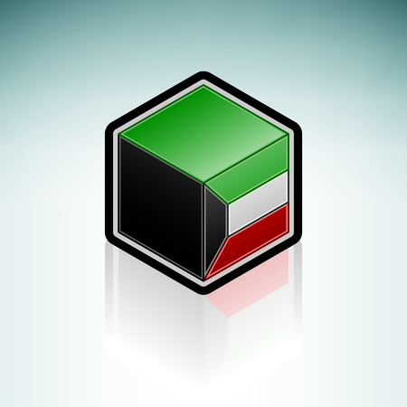 Flag of State of Kuwait (Asia)のイラスト素材