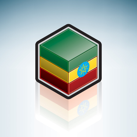 Flag of Federal Democratic Republic of Ethiopia (Africa)のイラスト素材