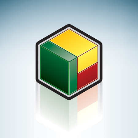 Flag of Republic of Benin (Africa)のイラスト素材