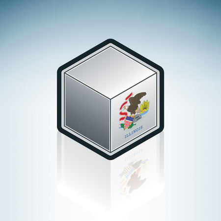 Flag of State of Illinois (United States of America)のイラスト素材