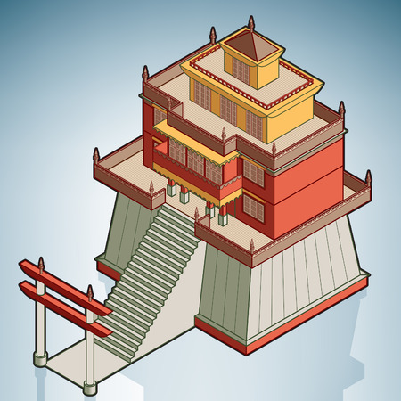 Buddhist Templeのイラスト素材