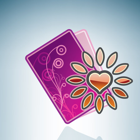 Valentine/Love Card & Heart Flowerのイラスト素材