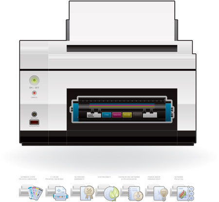Color Photo LaserJet Printerのイラスト素材