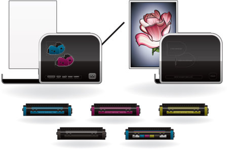 Home Color Photo LaserJet Printer Side View