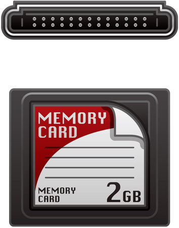 Compact Flash Memory Card  (part of the Computer Hardware Icons Set) のイラスト素材