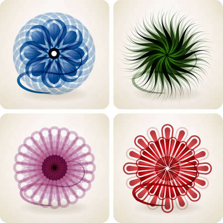 Abstract Flowers iconsのイラスト素材