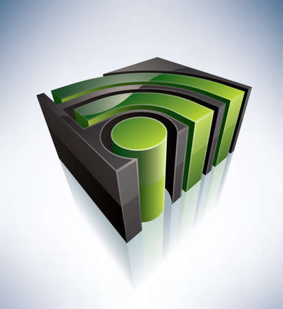 3D symbol: RSSのイラスト素材