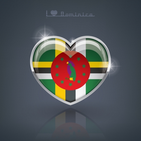 Glossy heart shape flags of the Worlds: Commonwealth of Dominica (part of the Heart flags)

の写真素材