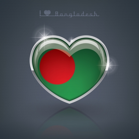Glossy heart shape flags of the Worlds: Peoples Republic of Bangladesh (part of the Heart flags)
の写真素材