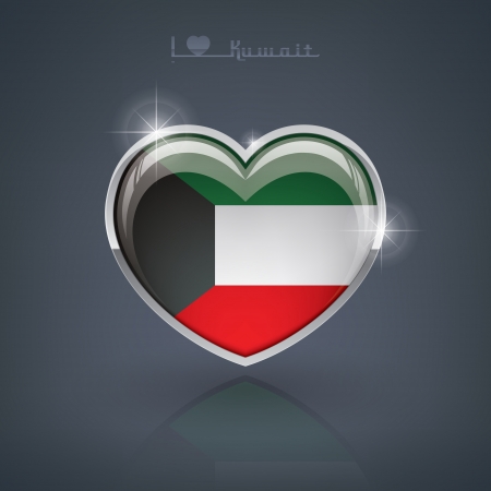 Glossy heart shape flags of the Worlds: State of Kuwait (part of the Heart flags)
の写真素材