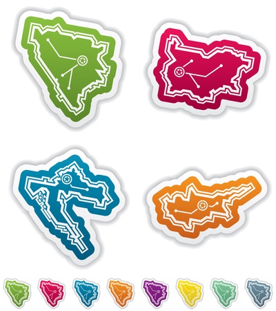 Simple  iconic  design of a countries of the worldのイラスト素材