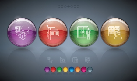 Various hotel, stuff   hotel services iconsのイラスト素材
