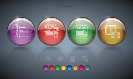Various hotel, stuff   hotel services iconsのイラスト素材