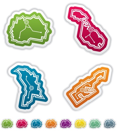 Simple  iconic  design of a countries of the worldのイラスト素材