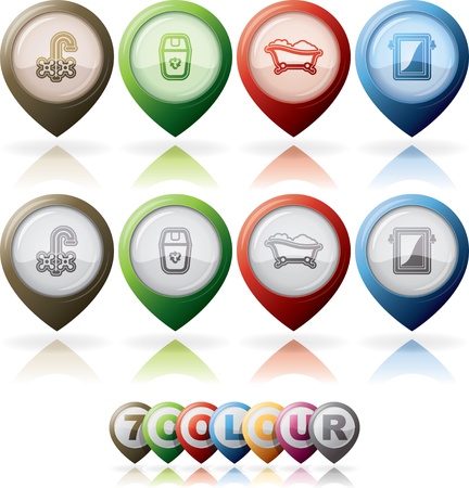 Bathroom utensils and toiletersのイラスト素材