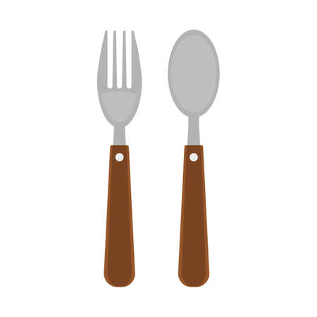 cutlery, fork and spoon vector illustrationのイラスト素材