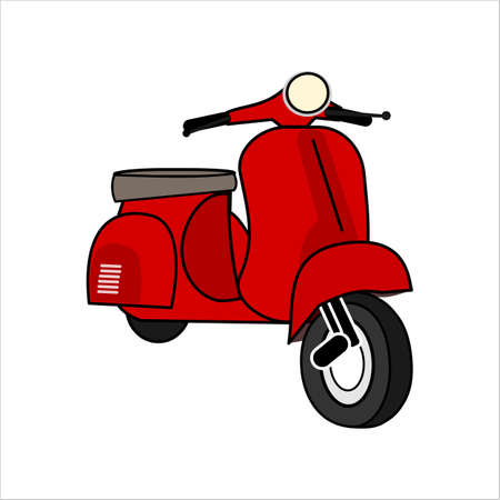 Italian classic scooter vector illustrationのイラスト素材