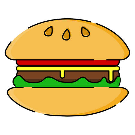 vector illustration of burger with mbe styleのイラスト素材