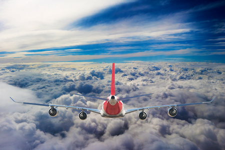 Plane in the skyの写真素材