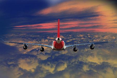 Plane in the skyの写真素材
