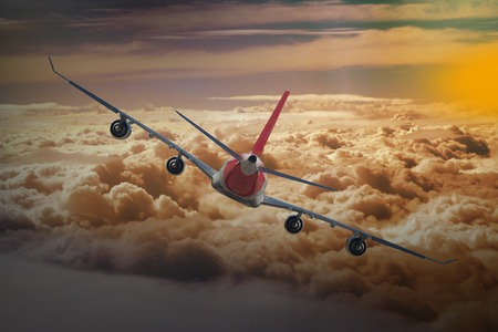 Plane in the skyの写真素材