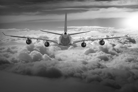 Plane in the skyの写真素材