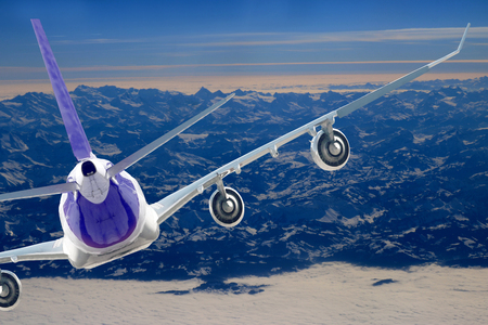 Plane in the skyの写真素材