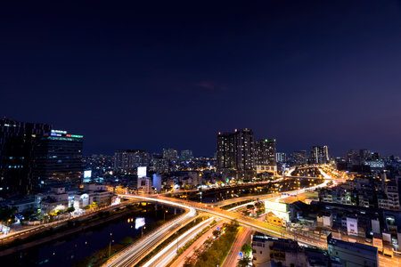 Landscape photos: when the city lights up (Viet Nam)のeditorial素材