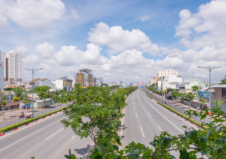 Time: July 11, 2021. Location: Ho Chi Minh City.Landscape photo: Binh Loi bridgeのeditorial素材