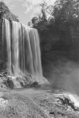 Landscape photo film: Dambri waterfall. Time: Saturday, January 1, 2021. Location: Bao Loc city, Lam Dong province.のeditorial素材