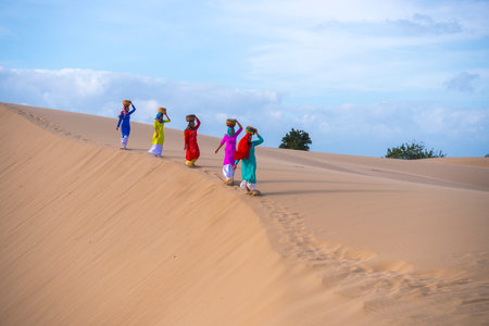 Landscape photo: Nam Cuong sand hill. Time: Saturday afternoon, February 5, 2022. Location: Ninh Thuan province.のeditorial素材