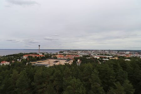 panoramic view of Tampere from the observation towerの写真素材