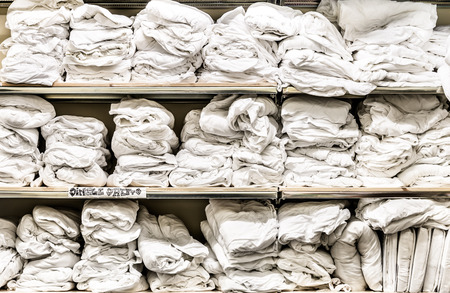 Messy Sheets on Shelvesの写真素材