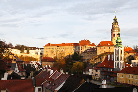 Cesky Krumlov castle at dawnのeditorial素材