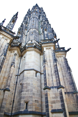 Close up of st. Vitus cathedral in Pragueの写真素材